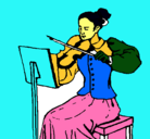 Dibujo Dama violinista pintado por jdinbvgjuio