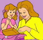 Dibujo Madre e hija pintado por denisse.s