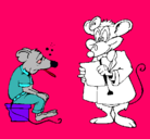 Dibujo Doctor y paciente ratón pintado por Lic.Enf.OBSTETRICIA