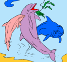 Dibujo Delfines jugando pintado por JOSSIE