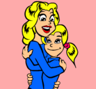 Dibujo Madre e hija abrazadas pintado por danyux