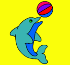 Dibujo Delfín jugando con una pelota pintado por BELLA
