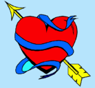 Dibujo Corazón con flecha pintado por tadeo