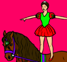 Dibujo Trapecista encima de caballo pintado por ixchel