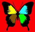 Dibujo Mariposa con alas negras pintado por marielpe