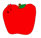 Dibujo Gusano en la fruta pintado por patricia