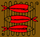 Dibujo Pescado a la brasa pintado por brian
