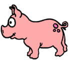Dibujo Cerdo pintado por a