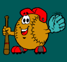 Dibujo Bola de béisbol pintado por josejavier