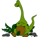 Dibujo Diplodocus sentado pintado por ALEE