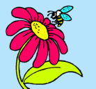 Dibujo Margarita con abeja pintado por Andrea14