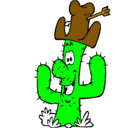 Dibujo Cactus con sombrero pintado por juan