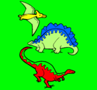 Dibujo Tres clases de dinosaurios pintado por DIEGO