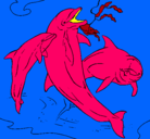 Dibujo Delfines jugando pintado por sashagomezmorales