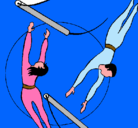 Dibujo Trapecistas saltando pintado por rodrigo