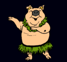 Dibujo Cerdo hawaiano pintado por yisela