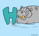 Dibujo Hipopótamo pintado por fran