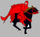 Dibujo Caballero a caballo IV pintado por arturo