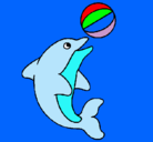 Dibujo Delfín jugando con una pelota pintado por TANIA