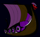 Dibujo Barco vikingo pintado por hugo