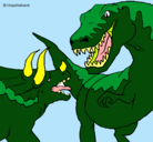 Dibujo Lucha de dinosaurios pintado por peleadedinosaurios