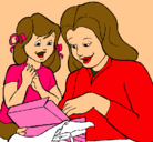 Dibujo Madre e hija pintado por HIJACHULA