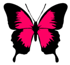 Dibujo Mariposa con alas negras pintado por noary
