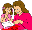 Dibujo Madre e hija pintado por julia