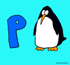 Dibujo Pingüino pintado por brisa