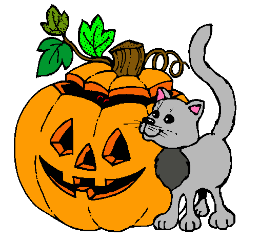 Calabaza y gato