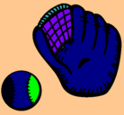 Dibujo Guante y bola de béisbol pintado por meL