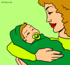 Dibujo Madre con su bebe II pintado por aaaaqlindonocreen