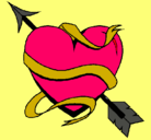 Dibujo Corazón con flecha pintado por annerysbella
