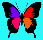 Dibujo Mariposa con alas negras pintado por abiguay