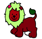 Dibujo León pintado por matias