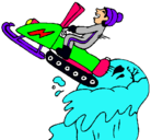 Dibujo Salto con moto de nieve pintado por david