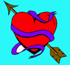 Dibujo Corazón con flecha pintado por karen
