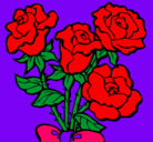 Dibujo Ramo de rosas pintado por maria