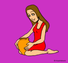Dibujo Mujer y jarrón pintado por yurico