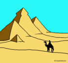Dibujo Paisaje con pirámides pintado por iman