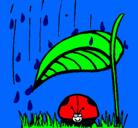Dibujo Mariquita protegida de la lluvia pintado por belenmera