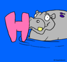 Dibujo Hipopótamo pintado por cynthia