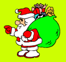 Dibujo Papa Noel con el saco de regalos pintado por joaco