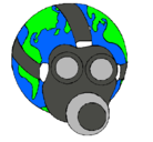 Dibujo Tierra con máscara de gas pintado por cuidemoselplaneta