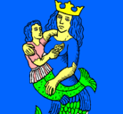 Dibujo Madre sirena pintado por KYRSTEIN