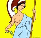 Dibujo Atenea pintado por paola