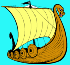 Dibujo Barco vikingo pintado por Camila
