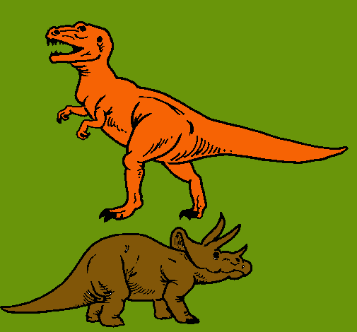 Triceratops y tiranosaurios rex