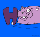 Dibujo Hipopótamo pintado por sebastian