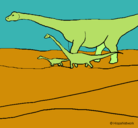 Dibujo Familia de Braquiosaurios pintado por adrianf.